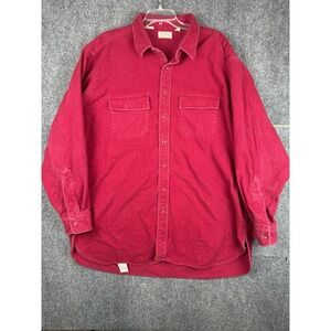 Vintage LL Bean Chamois Cloth Shirt Men's Tall 19 3XL USA Made Faded Red